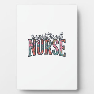 Registered Nurse Vintage Floral Typography Shirt D Plaque