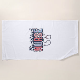 Registered Nurse Vintage Vector Shirt Design_1 Beach Towel