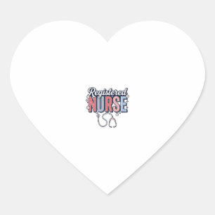 Registered Nurse Vintage Vector Shirt Design_1 Heart Sticker