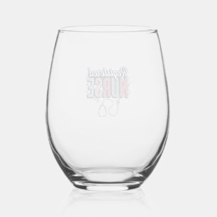 Registered Nurse Vintage Vector Shirt Design_1 Stemless Wine Glass