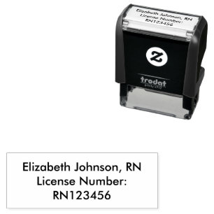 Registered Nurse's Name RN License Number Template Self-inking Stamp