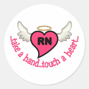 Registered Nurses Touch Classic Round Sticker