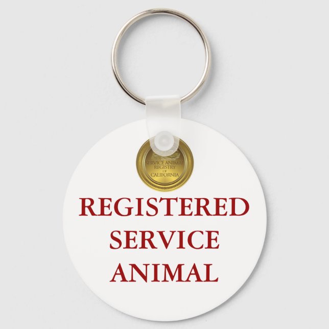 Registered Service Animal Tag Key Ring (Front)