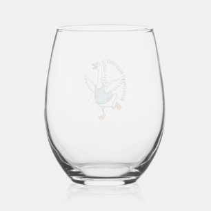 Registered Silly Goose Vintage Vector Shirt Design Stemless Wine Glass