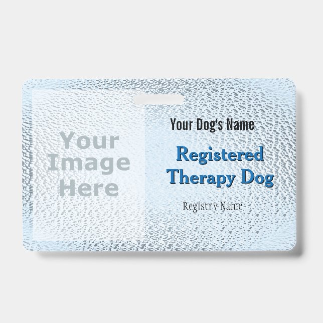 Registered Therapy Dog - Light Blue Badge ID Badge (Front)