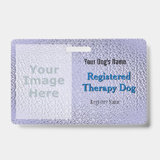 Registered Therapy Dog - Purple Badge ID Badge