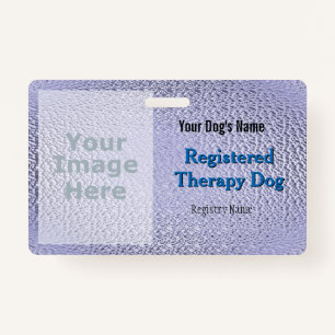Registered Therapy Dog - Purple Badge ID Badge