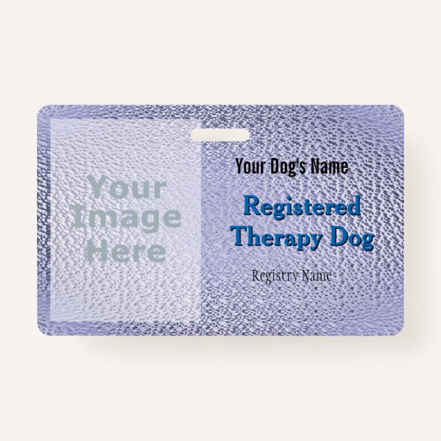 Registered Therapy Dog - Purple Badge ID Badge (Front)