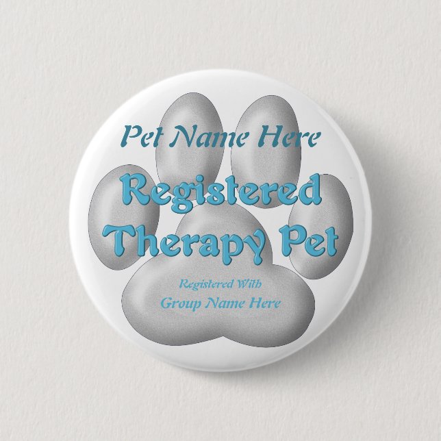 Registered Therapy Pet 6 Cm Round Badge (Front)