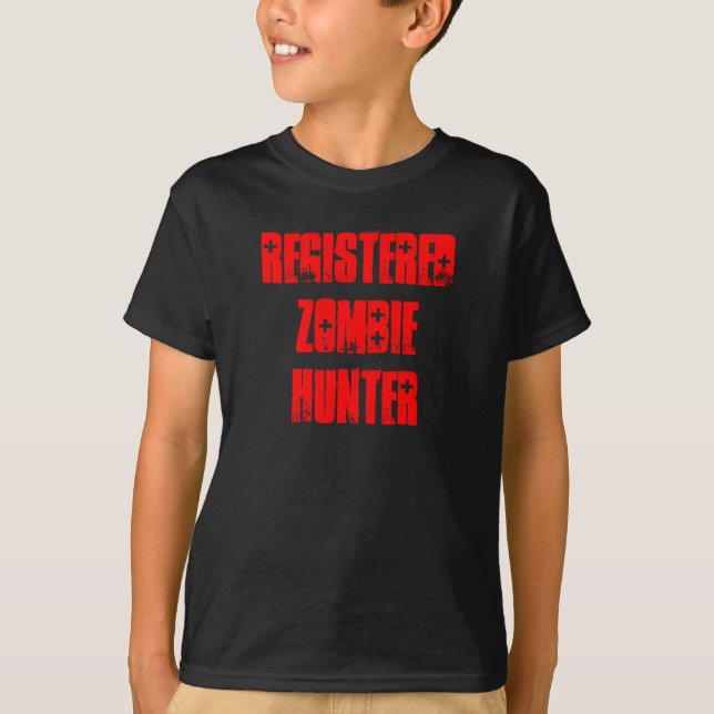"Registered Zombie Hunter" Kid's Shirt (Front)