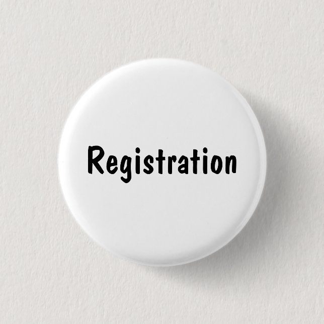 Registration 3 Cm Round Badge (Front)