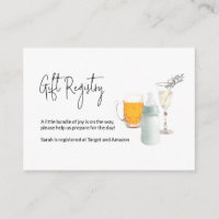 Registry Card for Baby Shower Beers & Champage