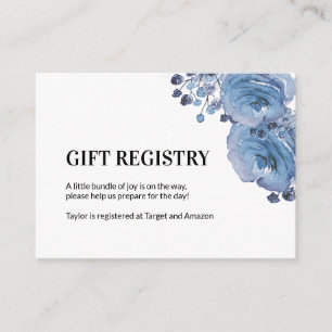Registry Card for Baby Shower Gift Registry