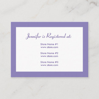 Registry Card - Purple Polka Dots