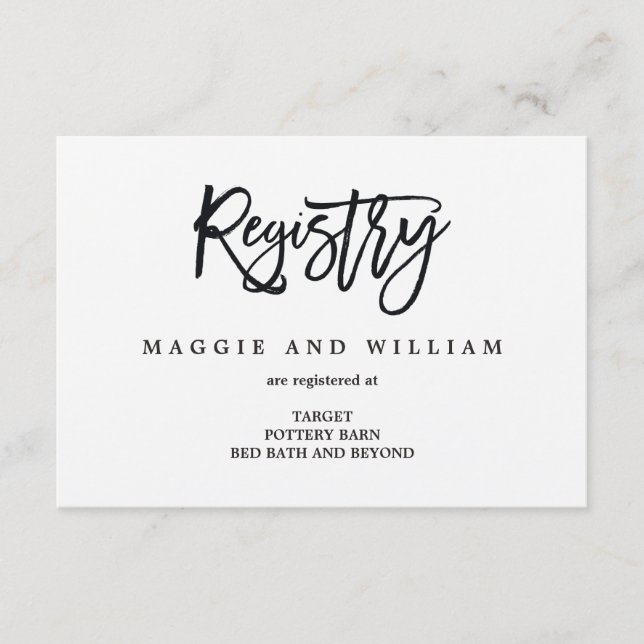 Registry Cards - Brushed Charm (Front)