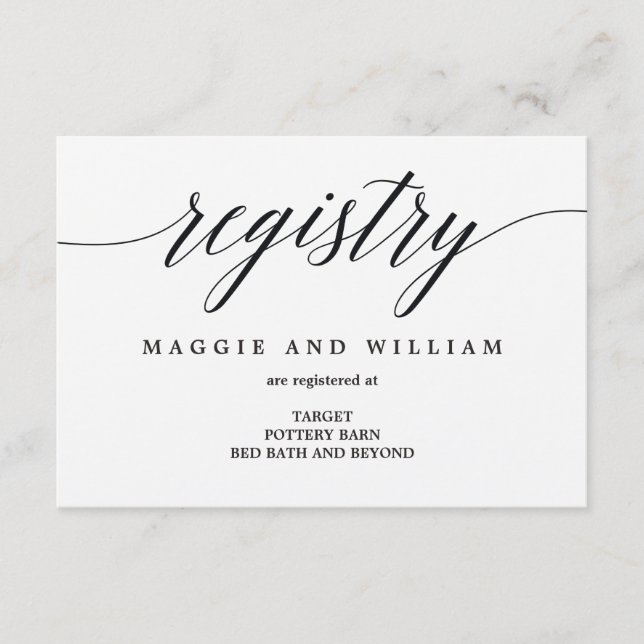 Registry Cards - Modern Script (Front)