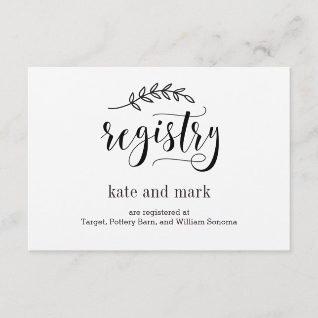Registry Cards - Rustic Elegance - Kraft (Front)