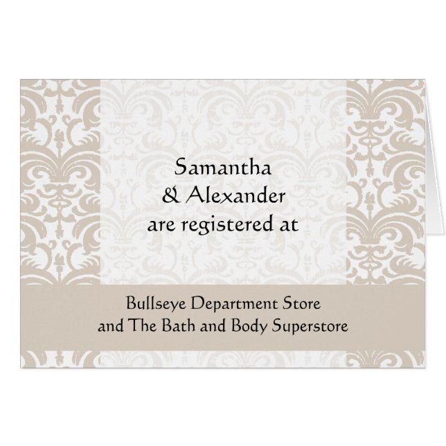 Registry Cards, Small Insert Available (Front Horizontal)