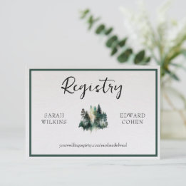 Registry Enclosure Card, Rustic Watercolor Forest Card