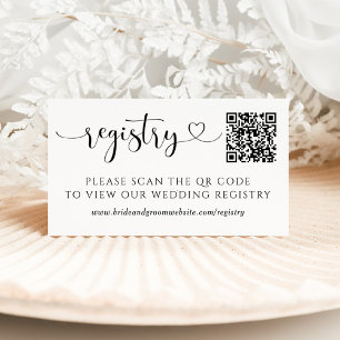 Registry Heart Script QR Code Enclosure Card