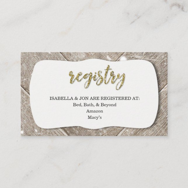 Registry Insert - Bridal or Baby Shower Invitation (Front)