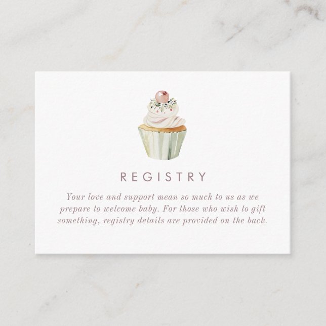 Registry Tea Baby Shower Enclosure Card (Front)