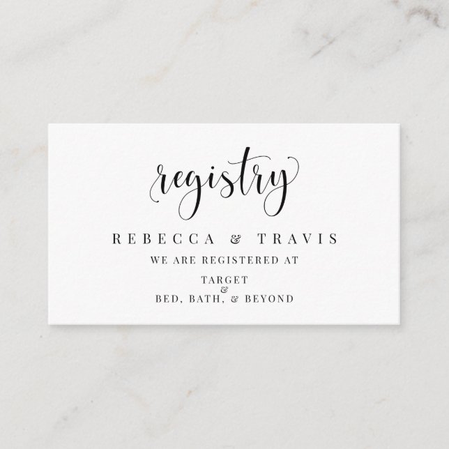 Registry Wedding Invitation Insert Enclosure Card (Front)