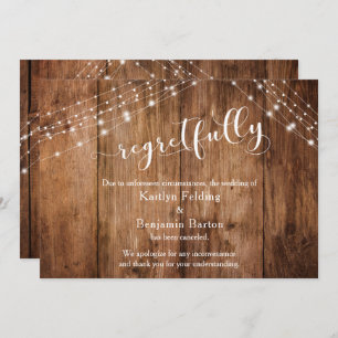 Regretfully Rustic Wood & Lights Cancelled Card