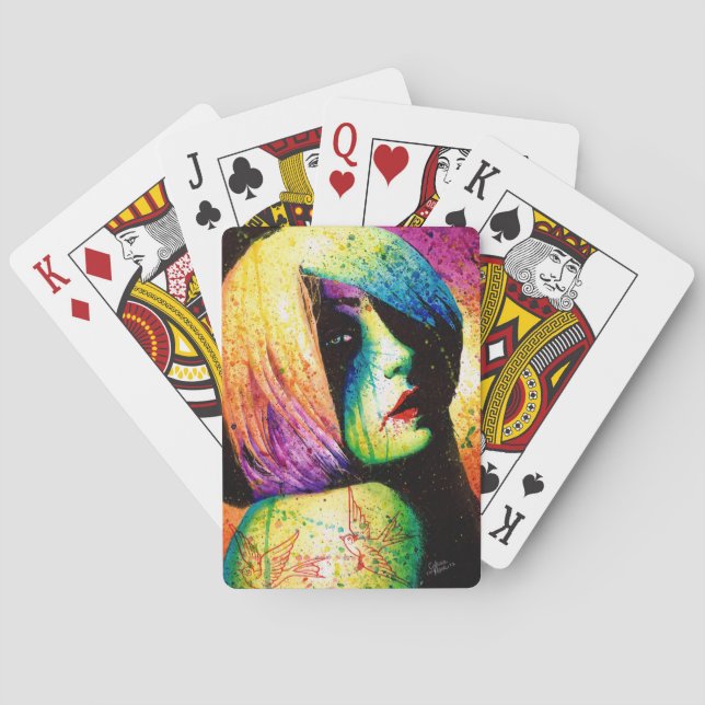 Regrets - Pop Art Portrait Playing Cards (Back)