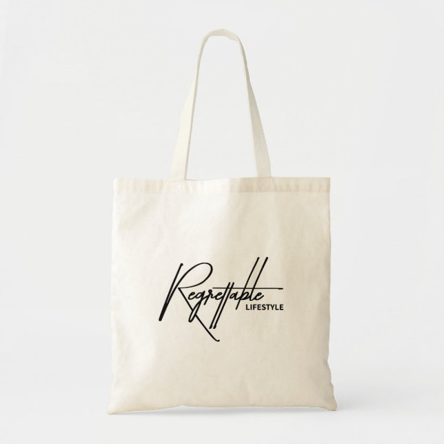 Regrettable Lifestyle Sarcastic Humorous Tote Bag (Front)