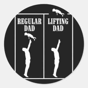 Regular Dad Lifting Dad Funny Bodybuilding Weightl Classic Round Sticker