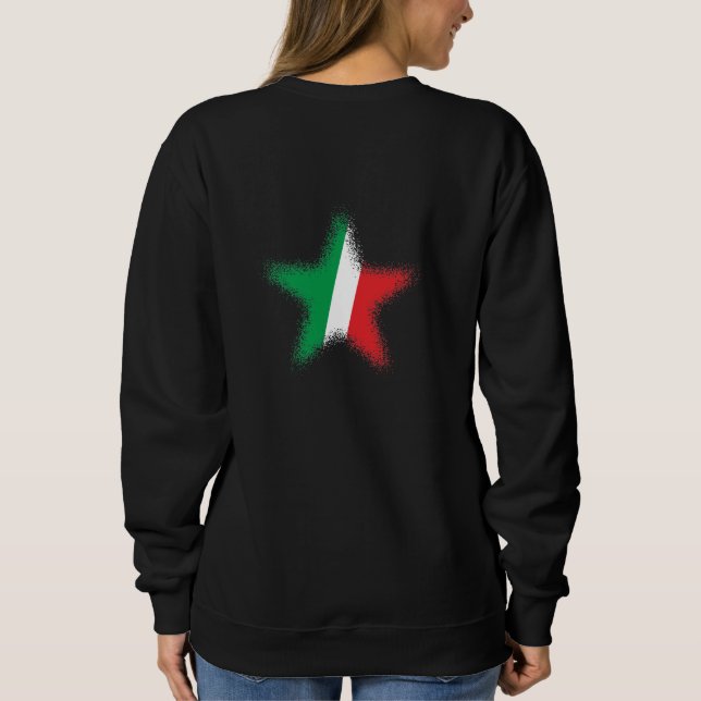 Regular Italian Flag Graffiti Star Graphic T-Shirt Sweatshirt (Back)