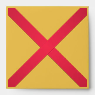Regular red on gold cross ribbon envelopes