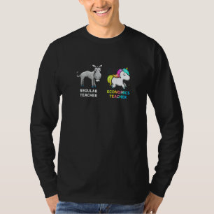 Regular Teacher Donkey Economics Teacher Unicorn T-Shirt