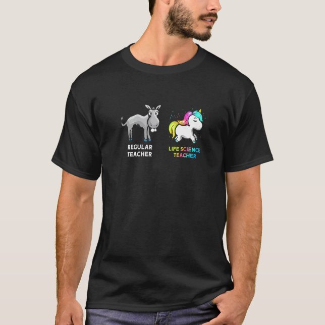 Regular Teacher Donkey Life Science Teacher Unicor T-Shirt (Front)