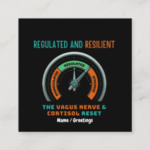 Regulated and Resilient Vagus Nerve Cortisol Reset Square Business Card
