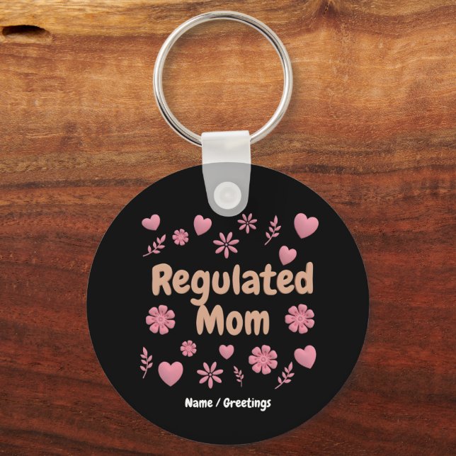 )Regulated Mum 3D Pink Floral Heart Aesthetic Key Ring (Front)