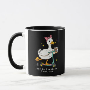 Regulating Emotions Duck on a Scooter Mug