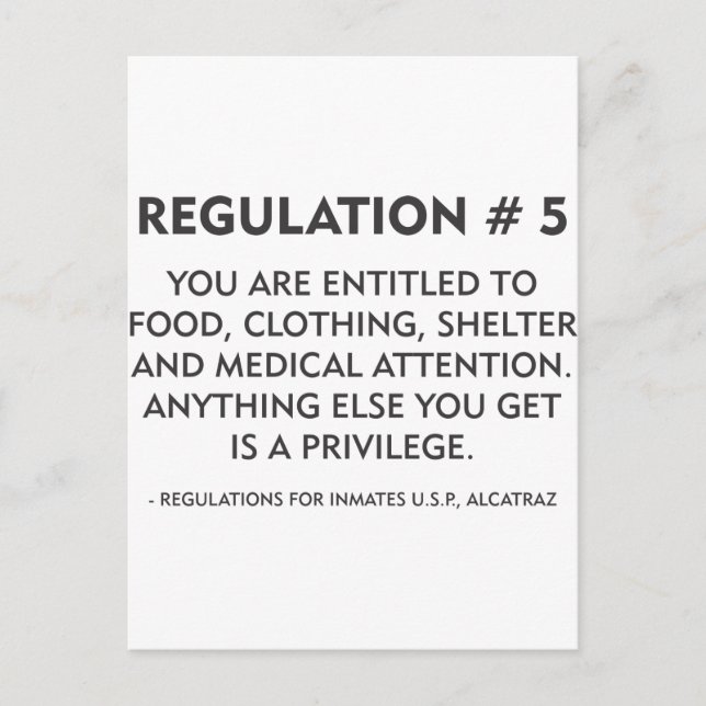 Regulation # 5 postcard (Front)