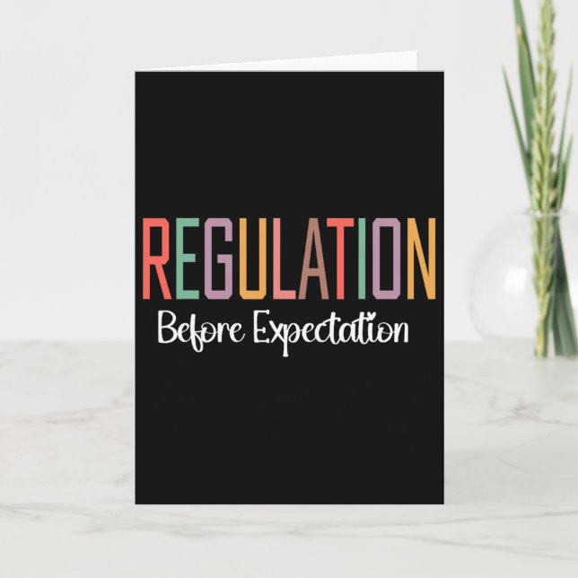 Regulation Before Expectation Autism Special Educa Card (Front)