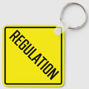 Regulation Metal Square Keychain