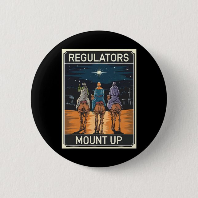 Regulator Mount Up Christmas Reindeer  6 Cm Round Badge (Front)