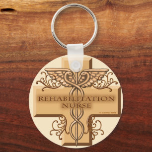 Rehab Nurse Caduceus Key Ring