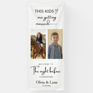 Rehearsal Dinner Banner with Childhood Photos