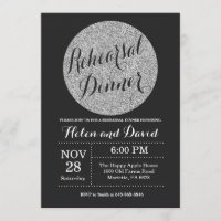 Rehearsal Dinner Black and Silver Glitter