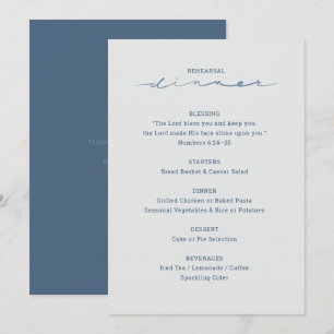 Rehearsal Dinner   Blue Christian Wedding Menu
