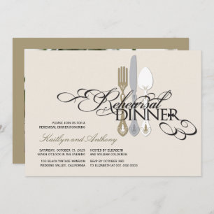 Rehearsal Dinner Classic Scrolls 2 Wedding Invite