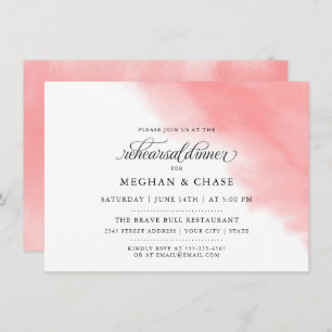 Rehearsal Dinner    Coral Rose Watercolor Invitation