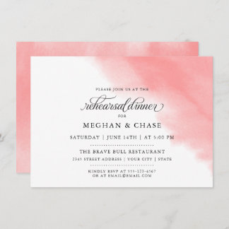 Rehearsal Dinner | Coral Rose Watercolor Invitation