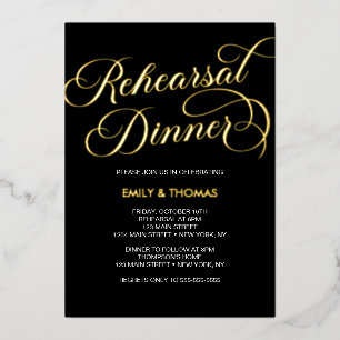 Rehearsal dinner Elegant Foil Invitation